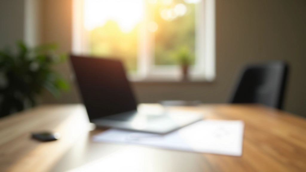 Professionele werkomgeving met laptop en notitieboek op schoon bureau