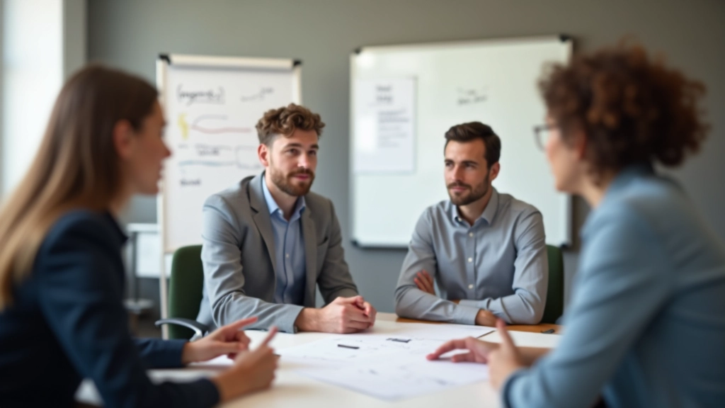 Team in overleg over planning en strategie