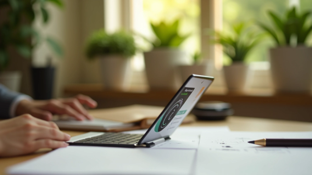 Smartphone met Pomodoro timer app, werkbureau met ander gereedschap op achtergrond