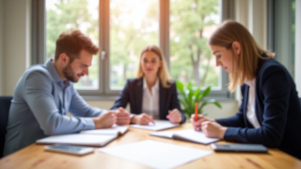 Team in vergadering, mensen discussiëren rond tafel met notitieboeken