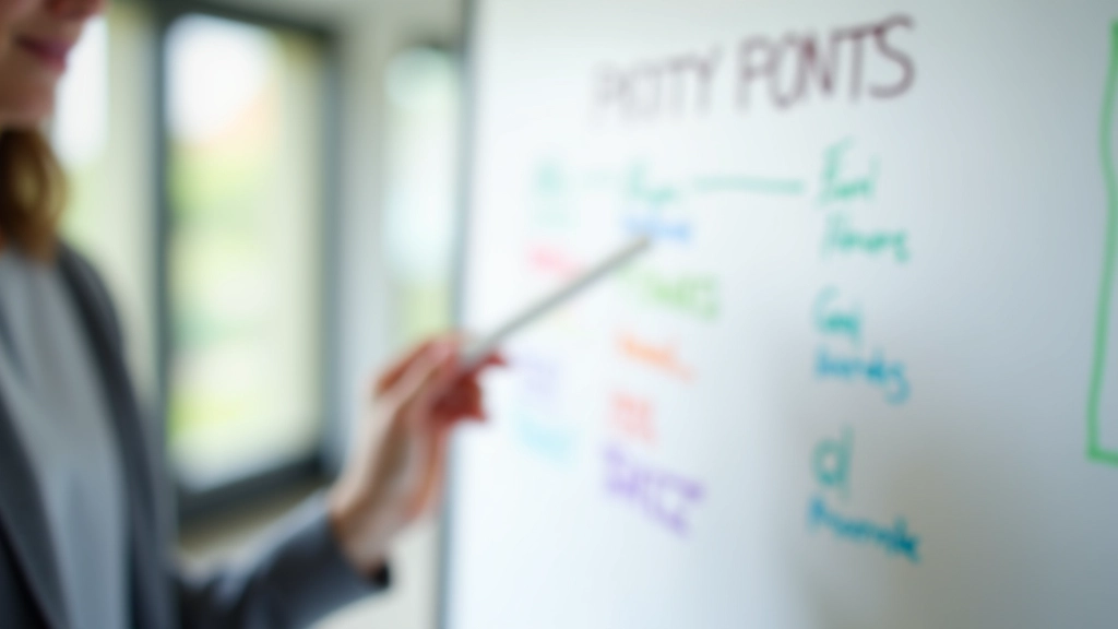 Whiteboard met drie verschillende prioriteitssystemen geschreven, kleurgecodeerde notities