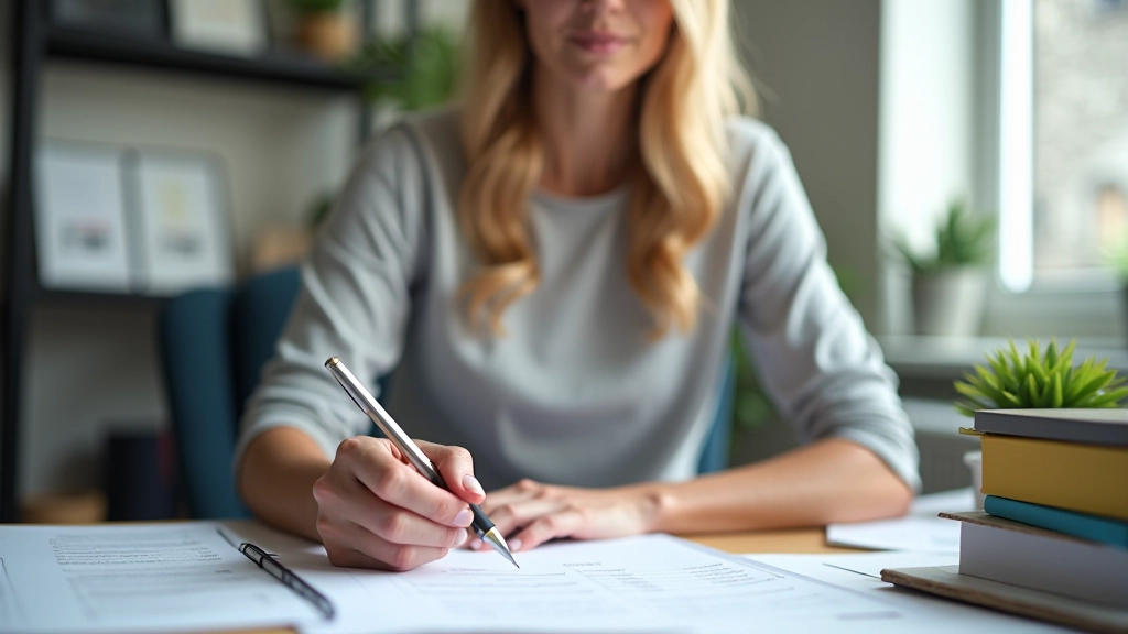 Persoon aan bureau met prioriteitenlijst, potlood in hand, werkruimte georganiseerd